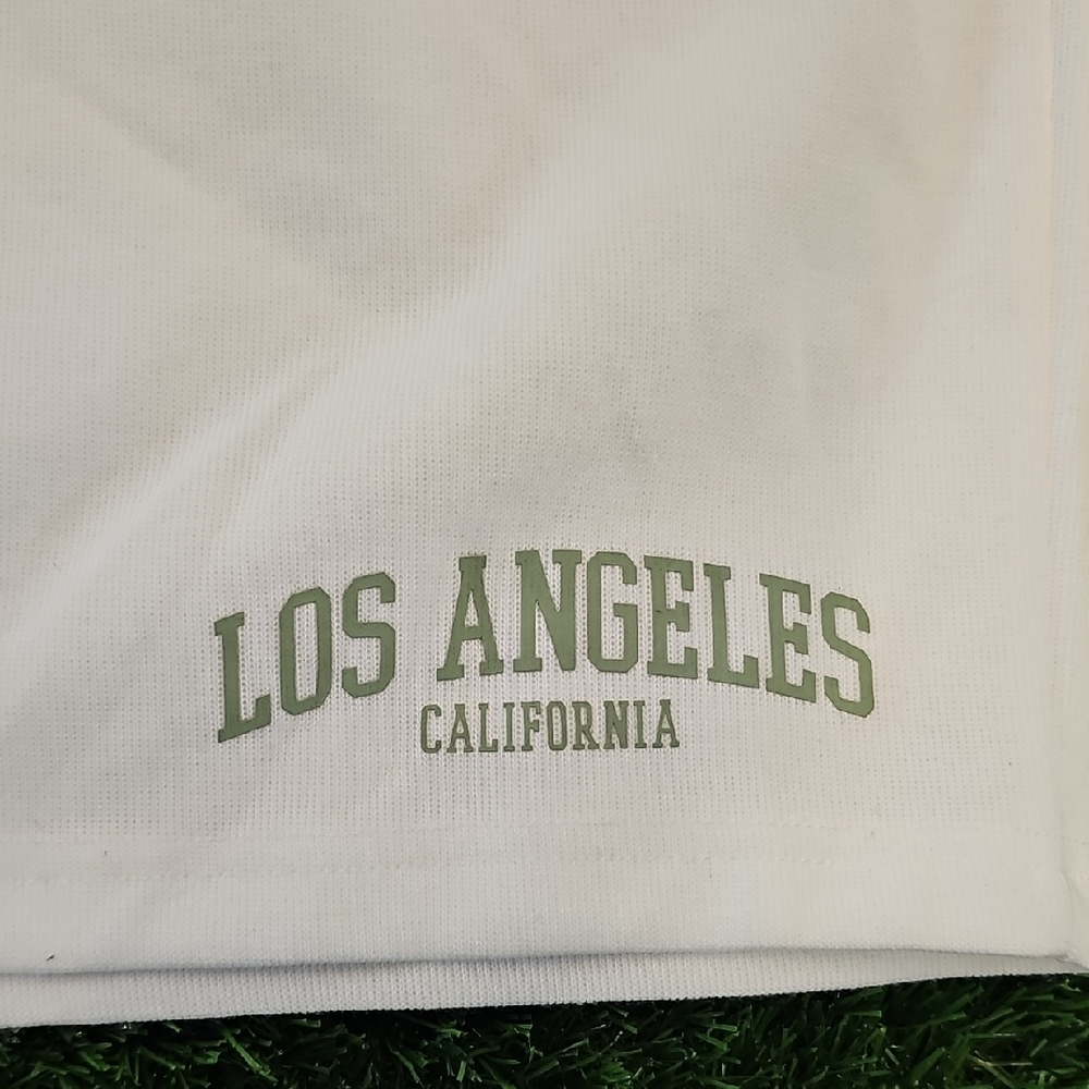 White Los Angeles California Graphic Shorts - Picture 2 of 10